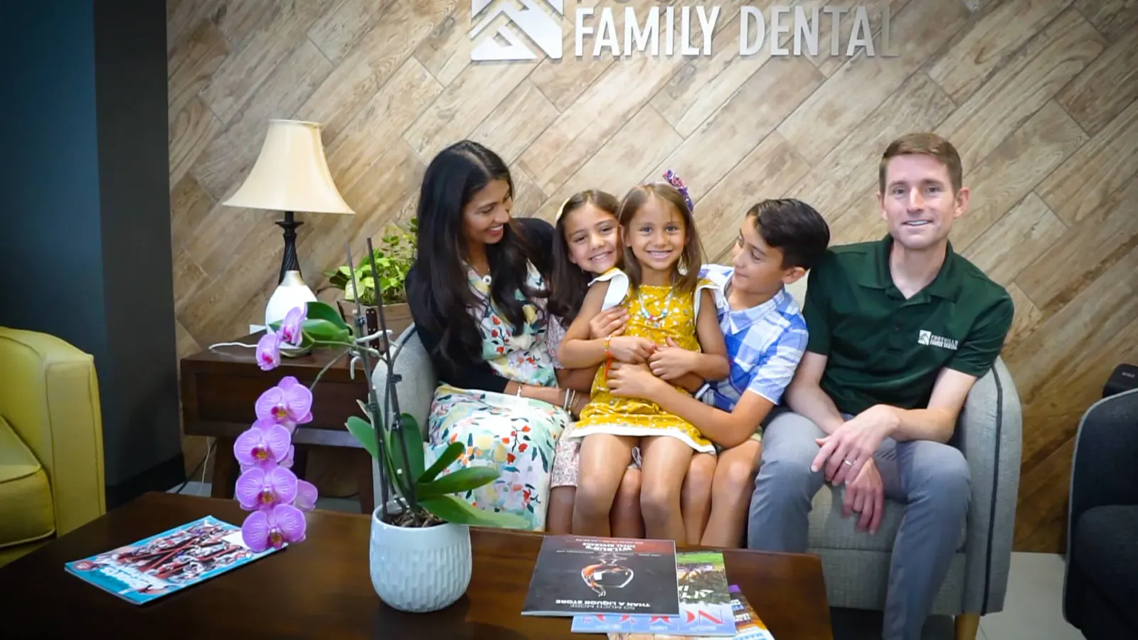 A family smiling together